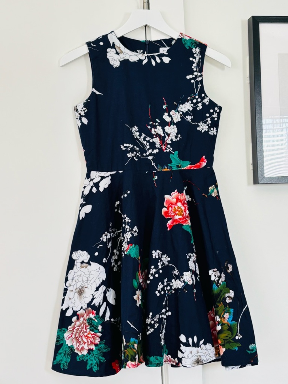 Kate Kasin girls' sleeveless fit and flare floral cotton dress size 11-12YO
